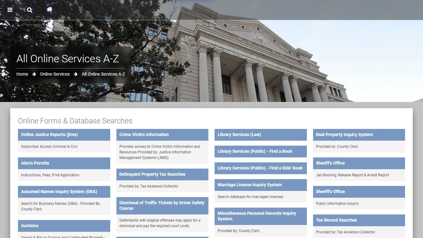 All Online Services A-Z | Harris County | Texas